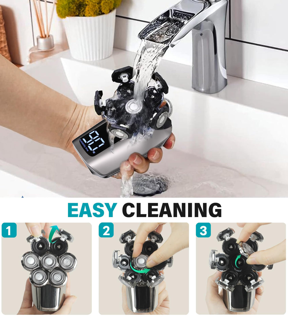 Gisaae IPX7 waterproof shavers allow wet or dry use in shower.