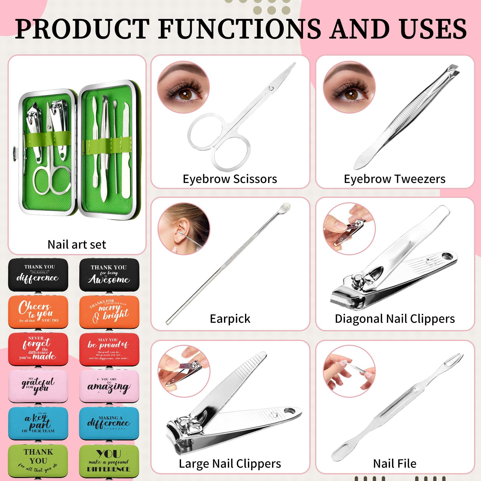 Gisafai stainless steel nail clipper set, durable precision for tidy nails.