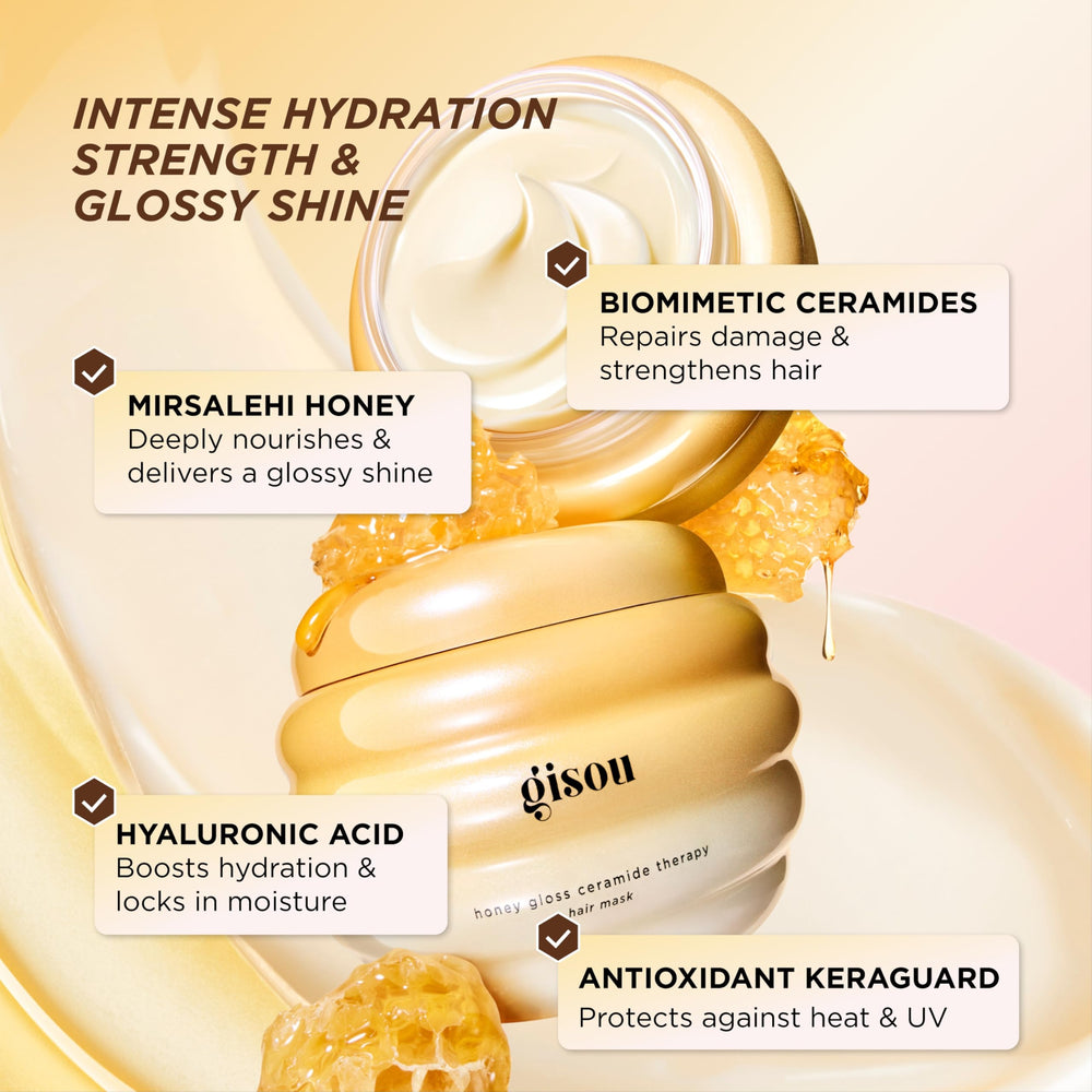 Gisou Bee Garden Oil Blend bottle on vanity for nourishment