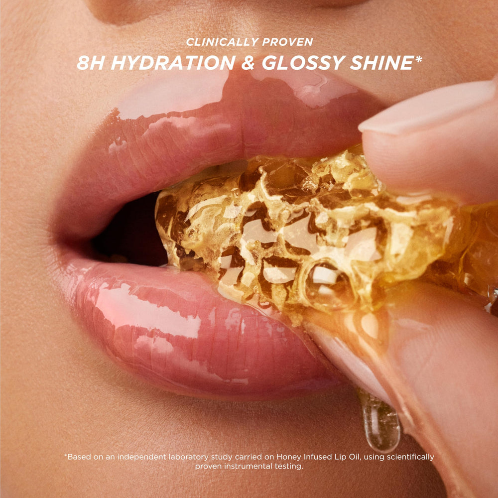 Gisou Hair Oil dispenser demonstrates easy drop usage for mid-lengths to ends.