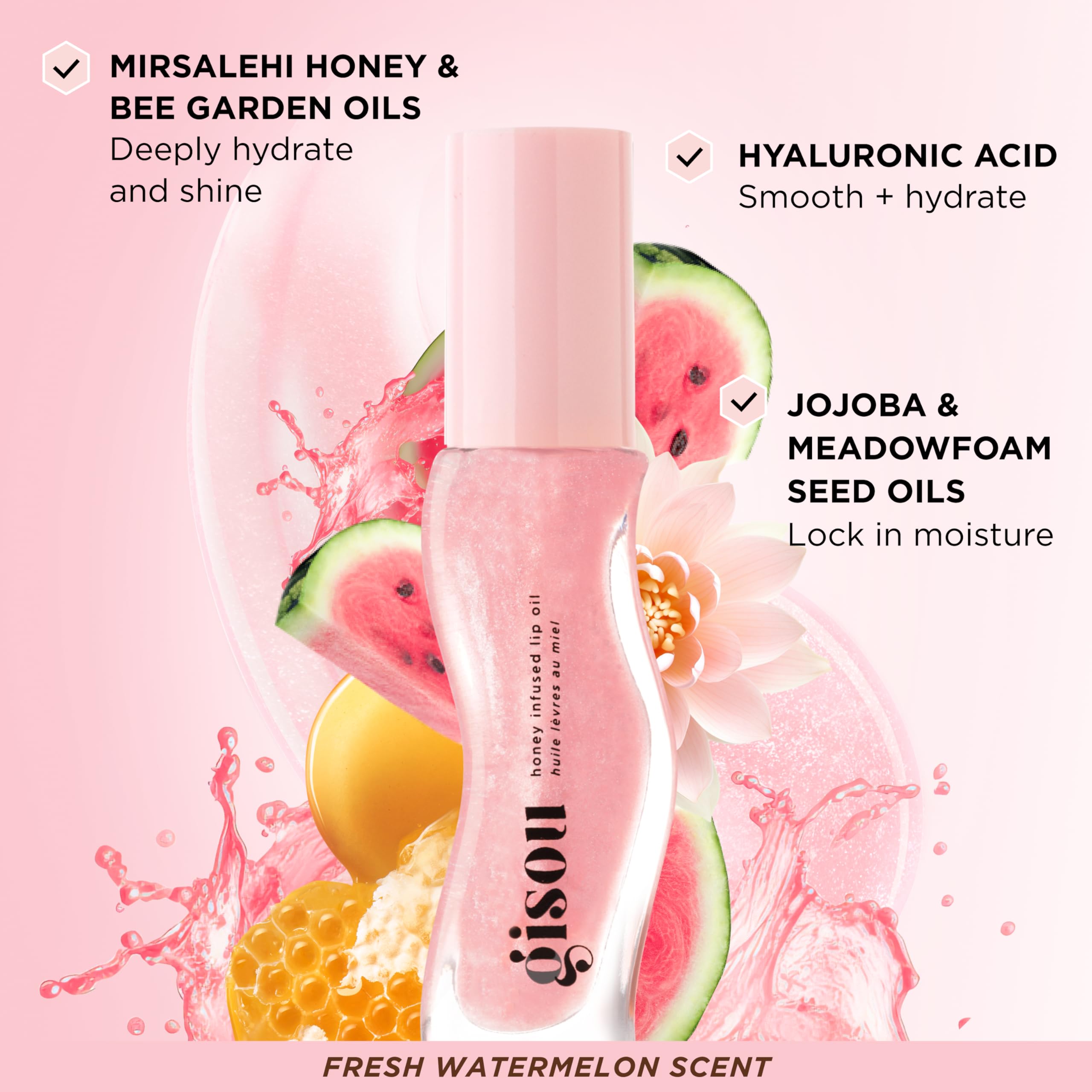 Gisou Lip Oil provides hydration and glossy finish on lips