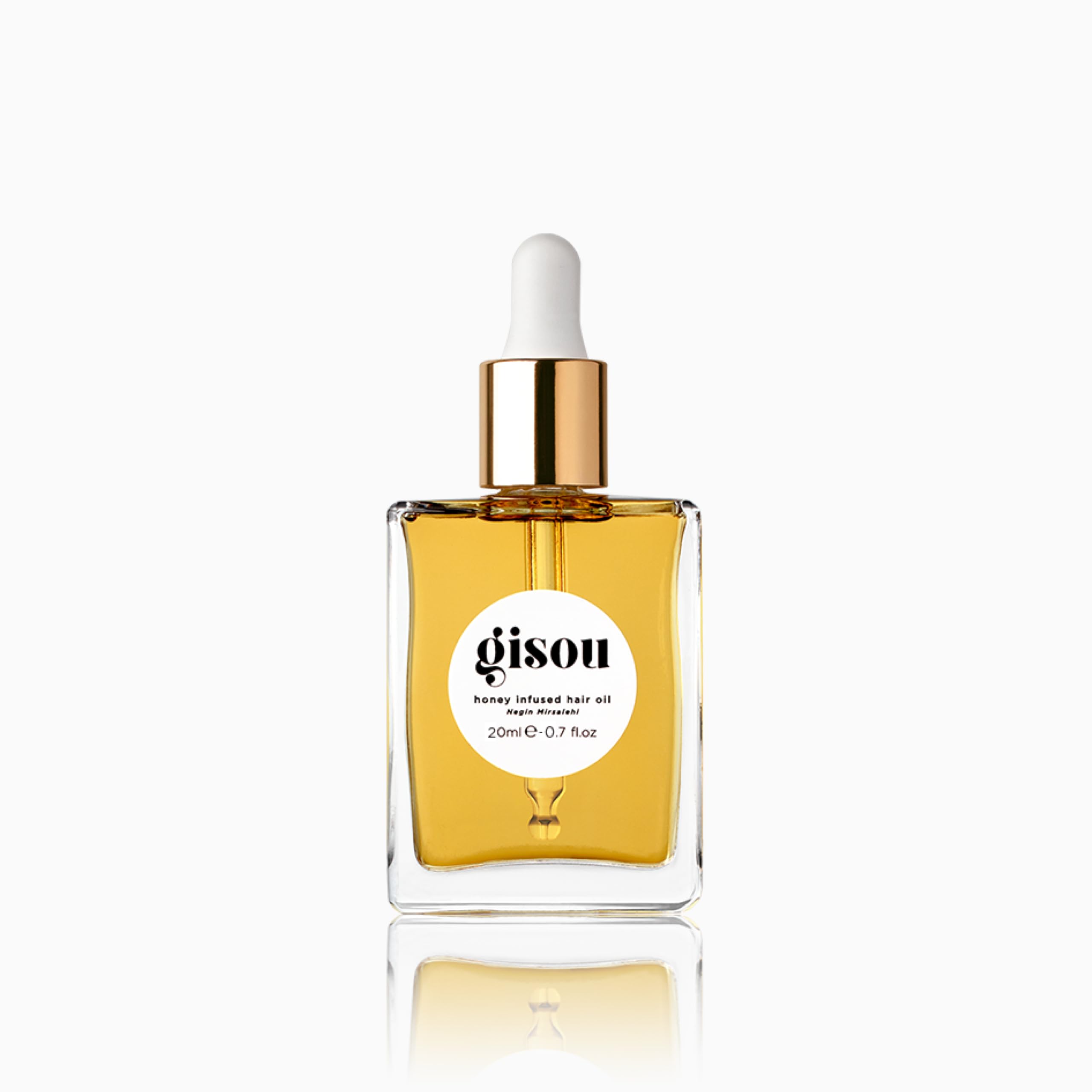 Gisou Honey Infused Hair Oil Mini bottle front showing premium hydration and shine