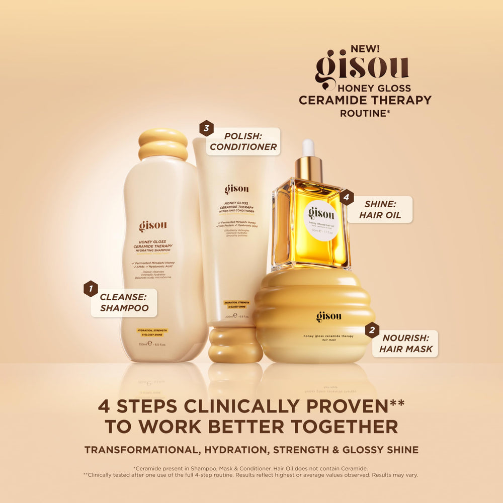Gisou Honey Infused Hair Oil Mini night-nourishment for deeply nourished morning hair