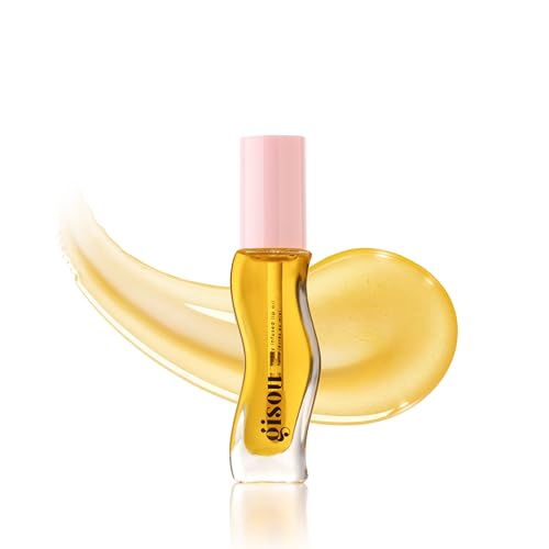 Gisou Honey Infused Lip Oil bottle front view for glossy lips.