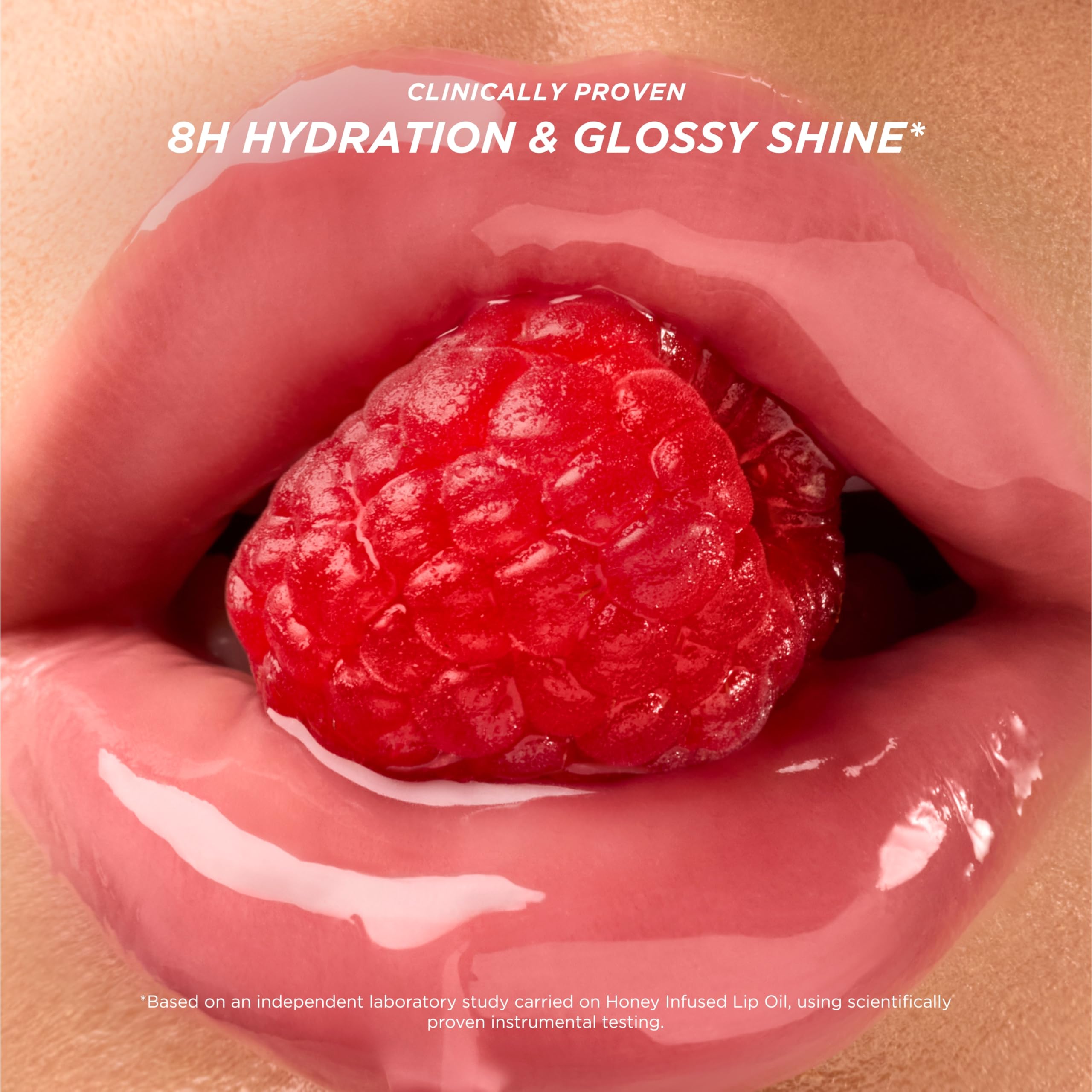 Gisou lip oil swirl on lips demonstrates high-gloss non-sticky shine