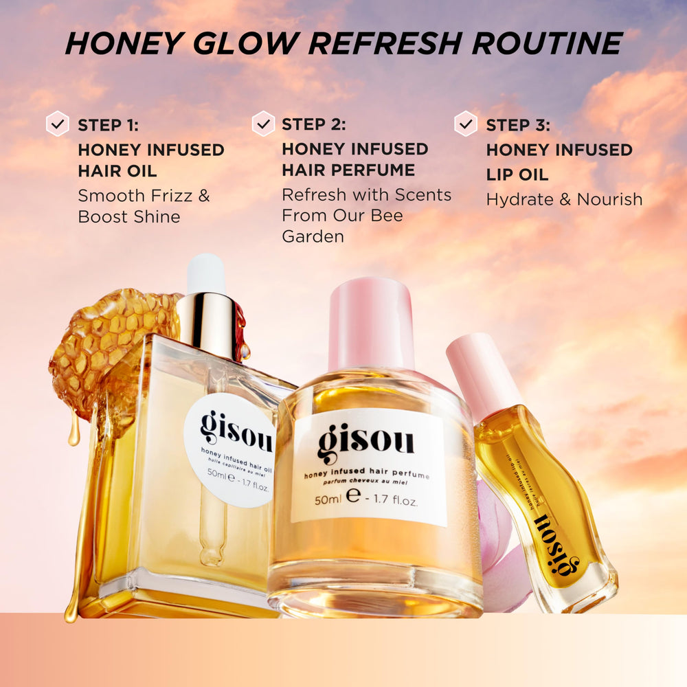 Gisou lip oil packaging highlighting travel-friendly 8 ml size