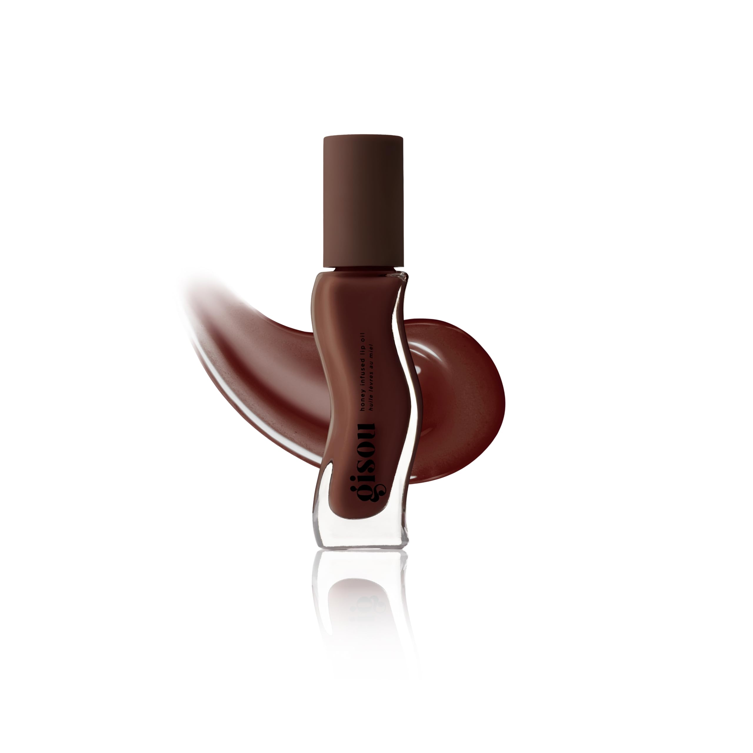Gisou Honey Infused Lip Oil-wear-over-lipstick suggests enhanced hydration and color boost.