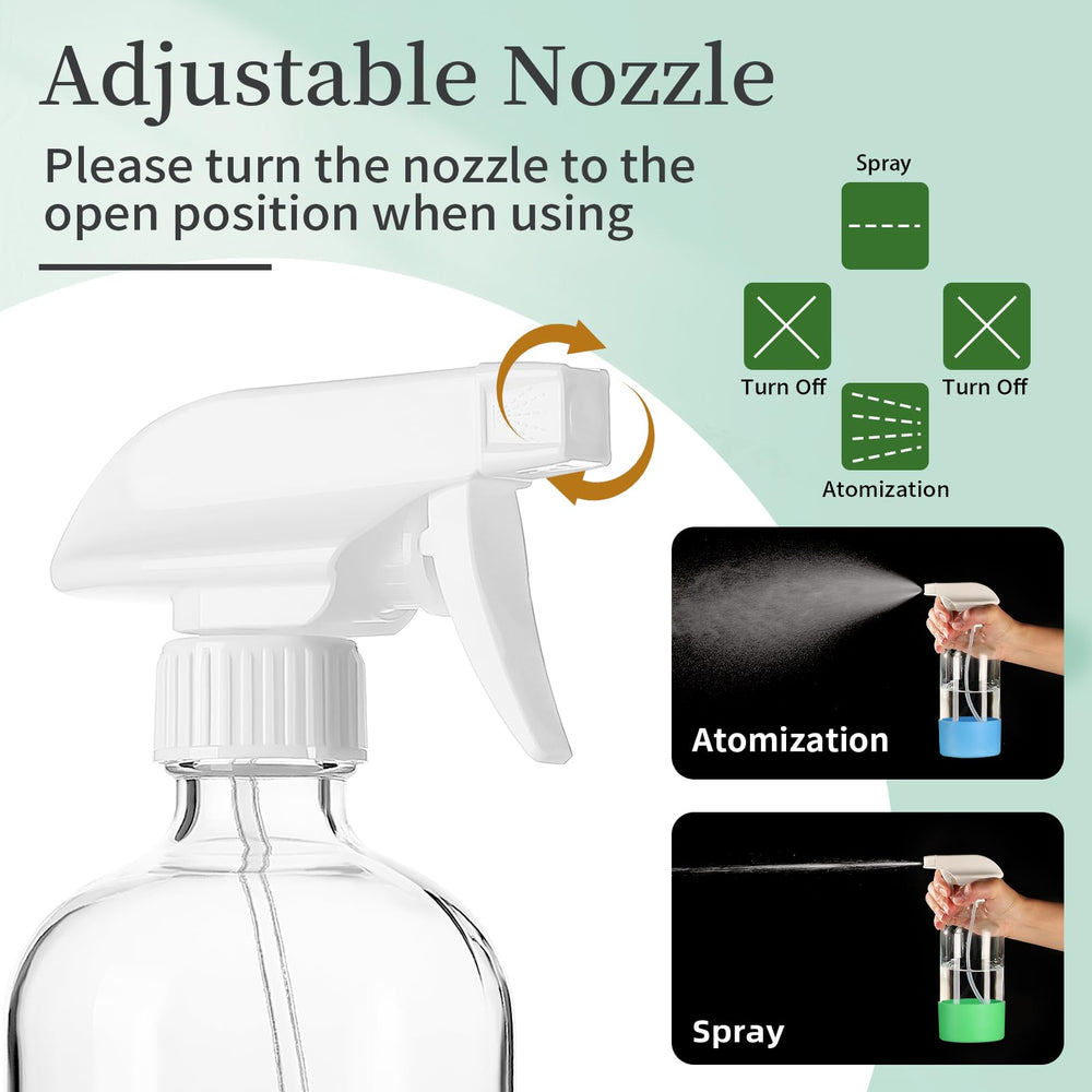 GIVAMEIHF 16oz clear glass bottle for refillable cleaning solutions and DIY blends