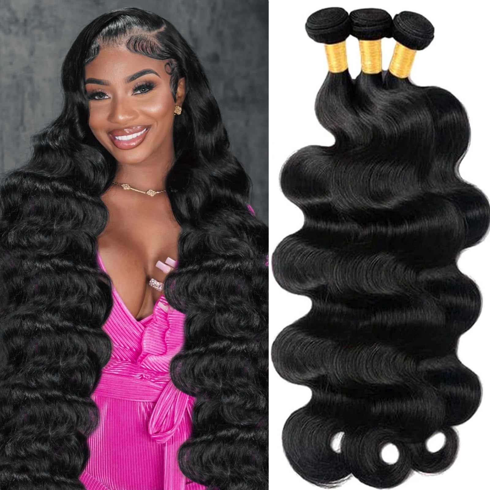 GIVEAMBW 18-inch body wave bundles close-up showing natural softness for easy blending