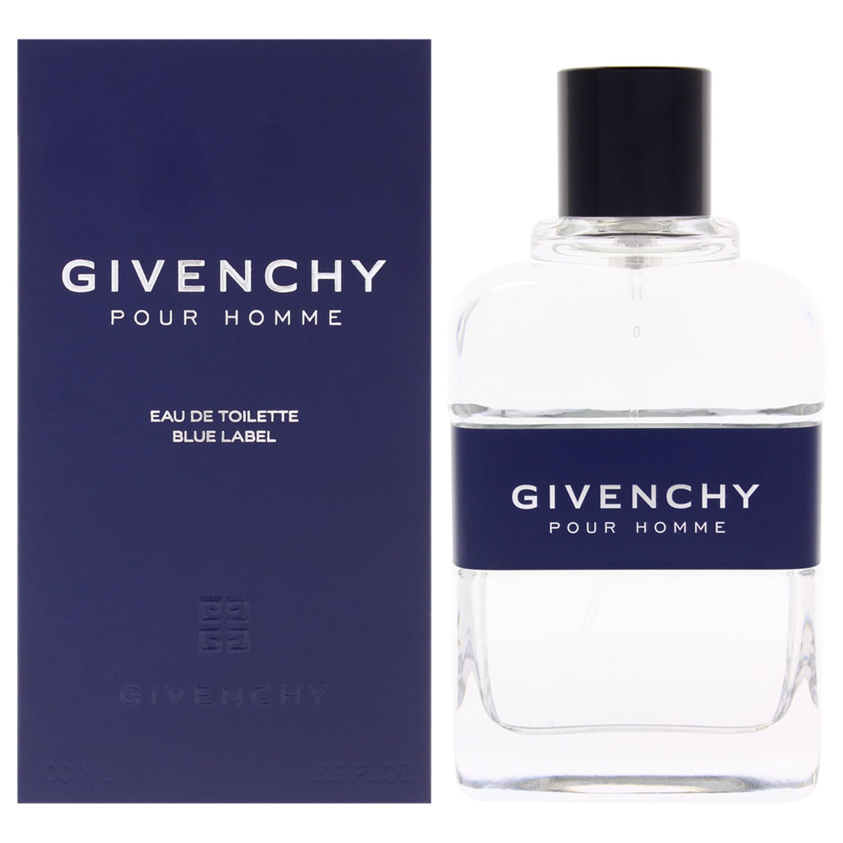 Givenchy Blue Label bottle-front view for an elegant evening fragrance.