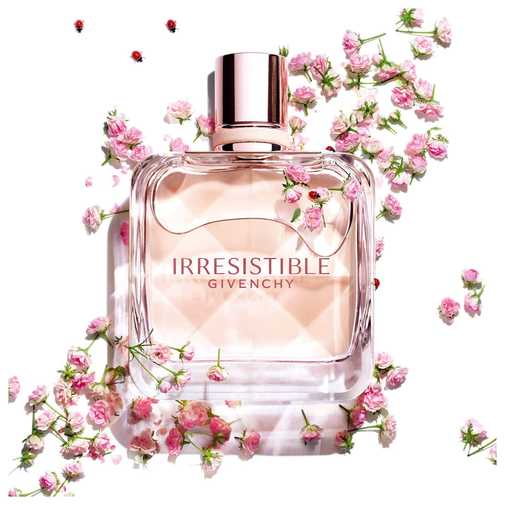 Givenchy Irresistible outer packaging with pink accents hints at modern fragrance elegance