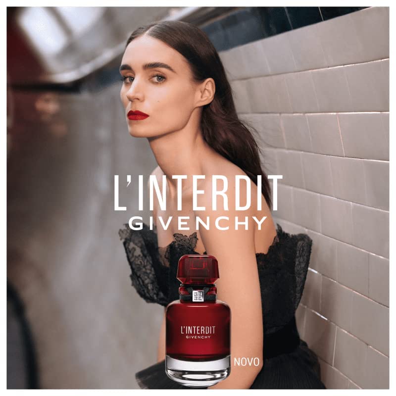 Givenchy L’Interdit Rouge spray-action demonstrates easy, elegant application.