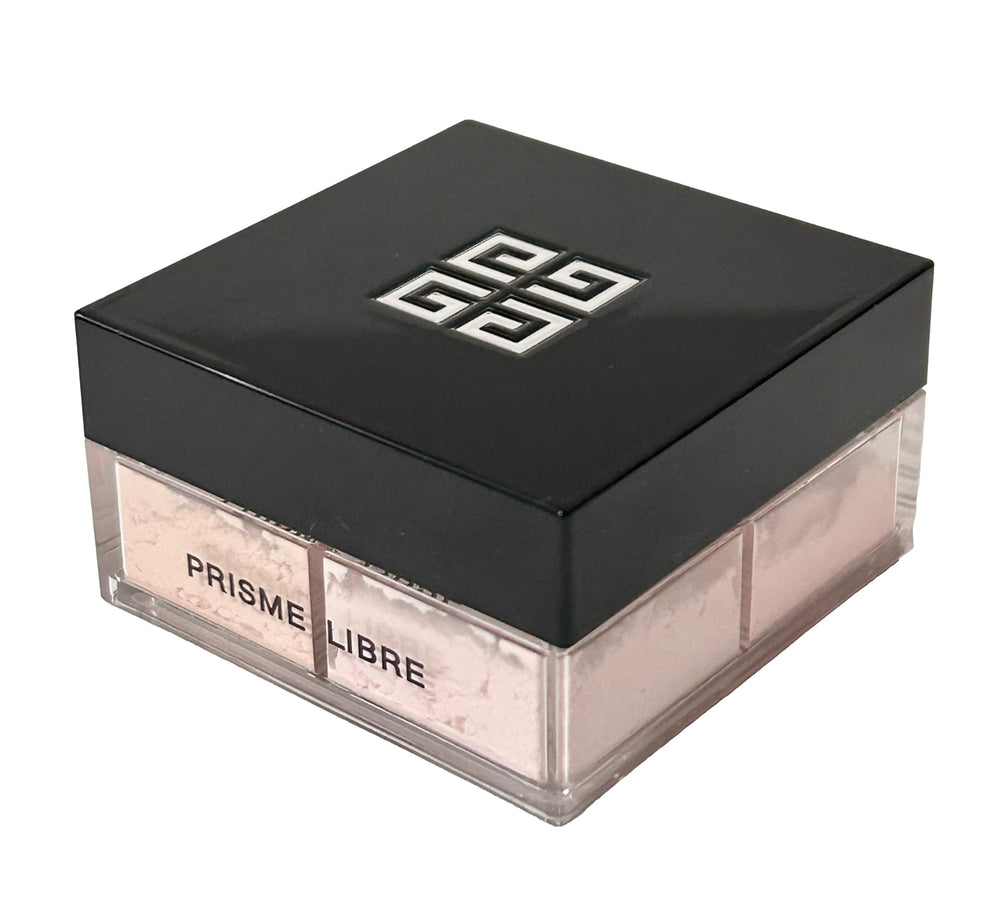 Givenchy Prisme Libre Voile Rose powder application brush demonstrates buildable coverage