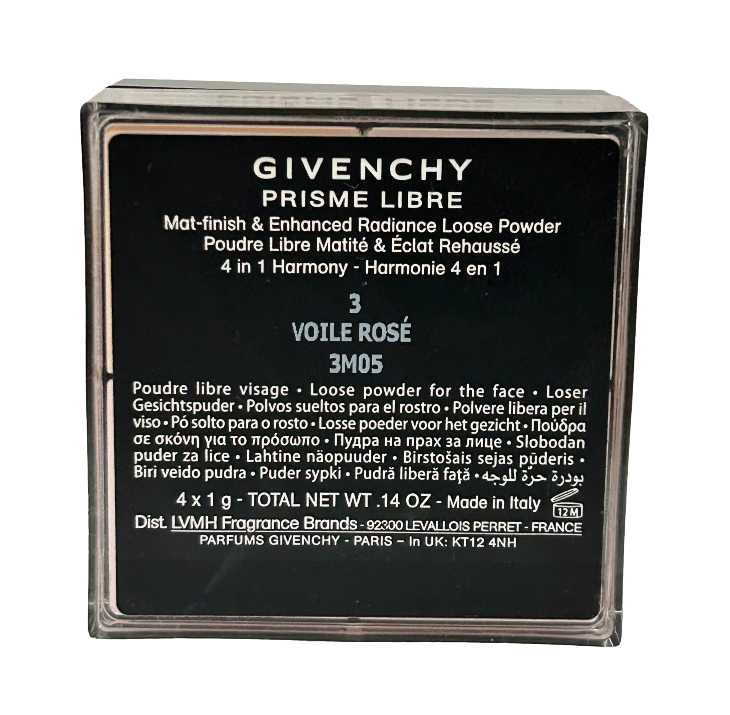 Givenchy Prisme Libre Voile Rose packaging closeup emphasizes premium luxury feel