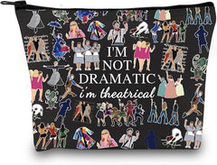 GJTIM I'm Not Dramatic makeup bag front view shows portable canvas design for daily use