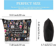GJTIM I'm Not Dramatic makeup bag side view highlights slim profile for travel