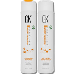 GK HAIR Balancing Shampoo bottle highlights oil-control and refreshing scent.