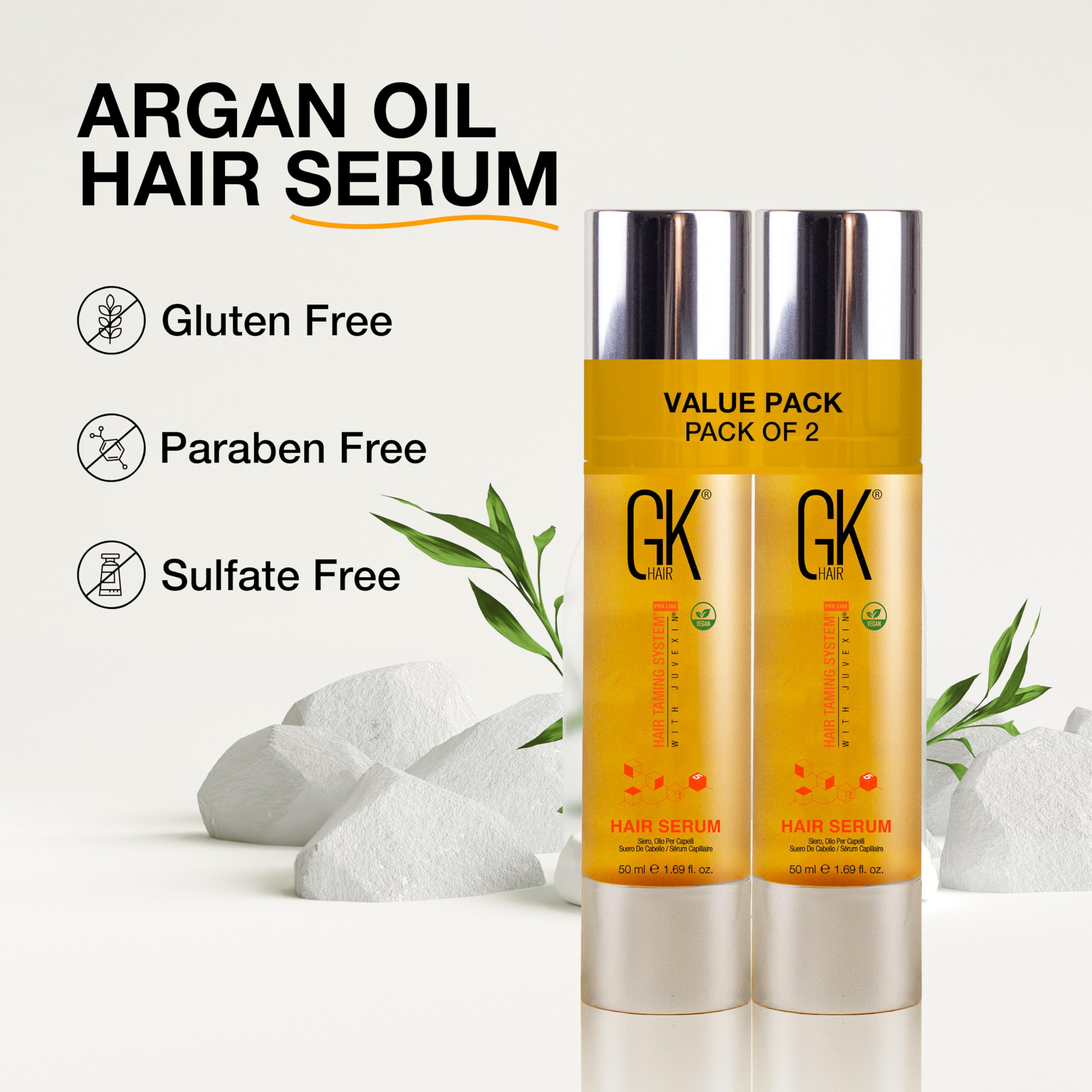 GK HAIR oil pack of 2 bottles: value care for ongoing use.