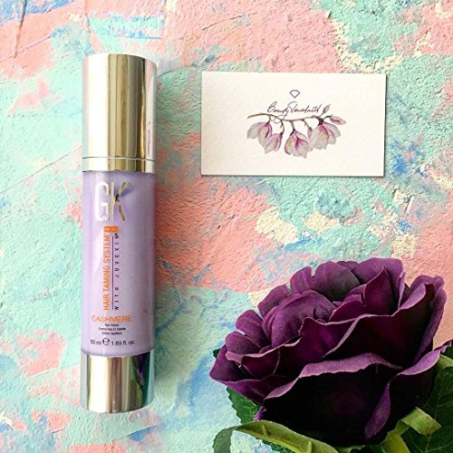 GK HAIR argan oil hair care tube highlighting nourishing shine and moisture.
