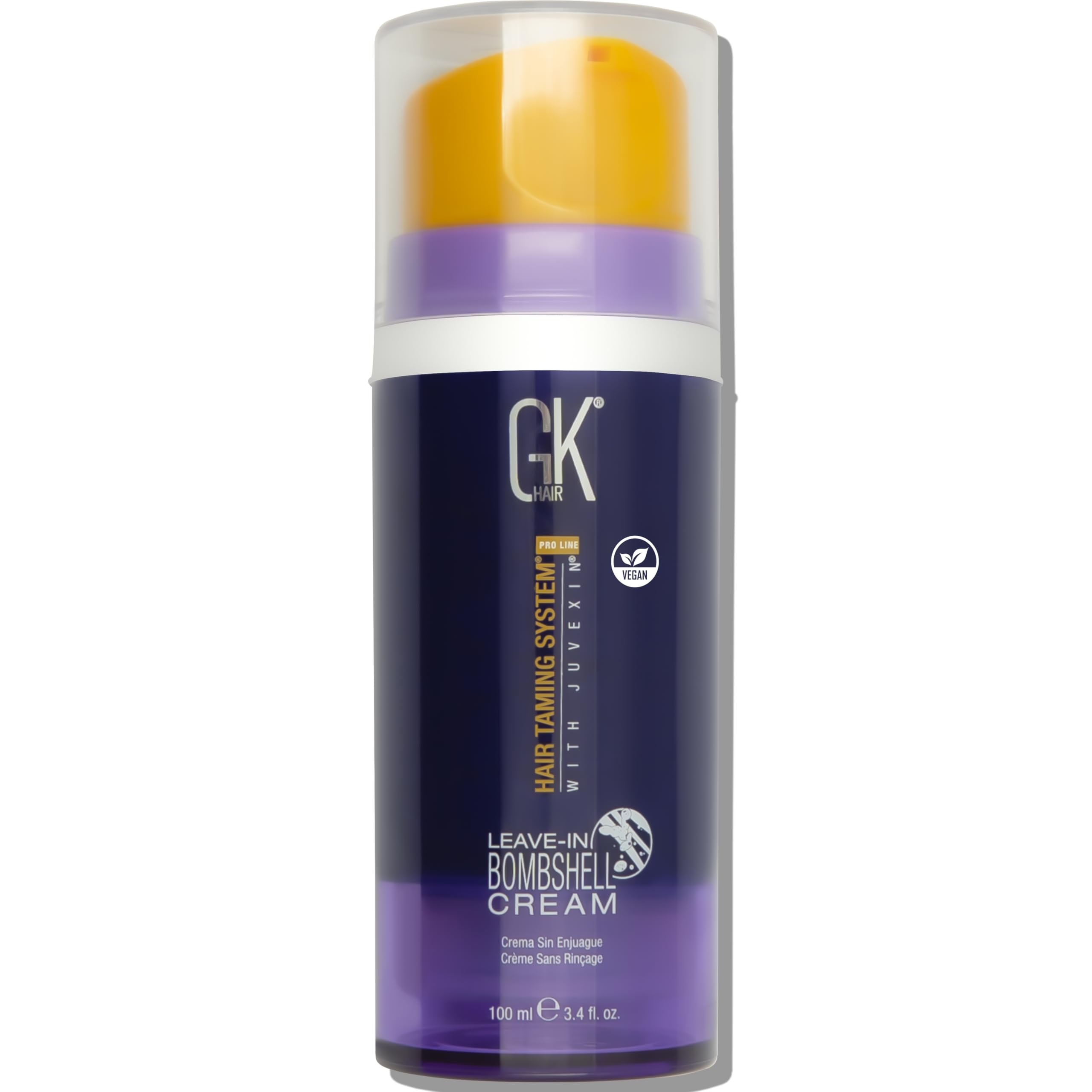 GK Hair Bombshell Cream dispenser pump for easy, mess-free application.