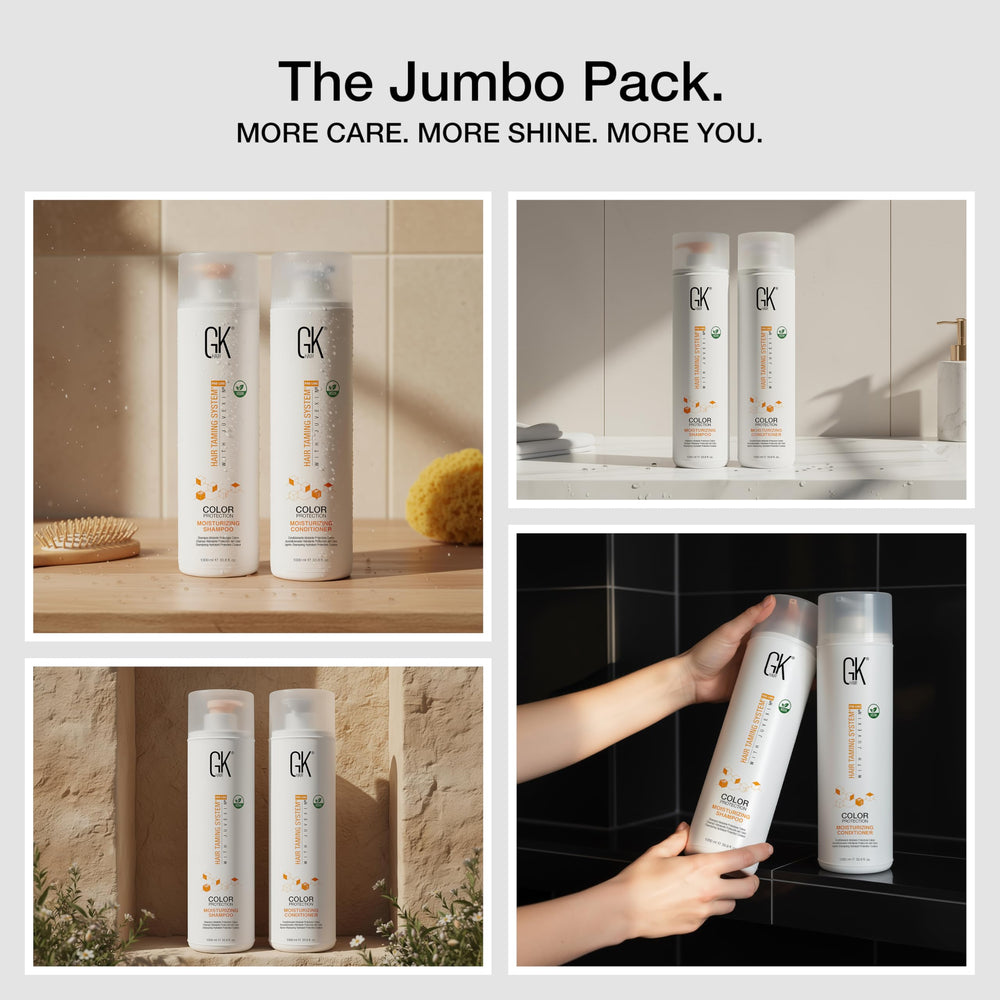 GK HAIR daily-use routine shot demonstrating easy, refreshing wash for all hair types