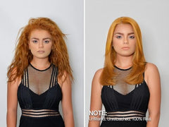 GK Hair keratin treatment being applied for smoothing and frizz reduction.