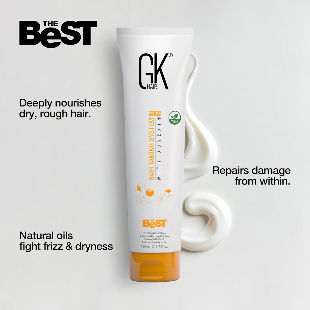 GK Hair keratin-treated wet hair ready for smooth styling.