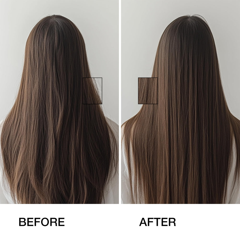 GK HAIR mid-length to ends application showing even distribution and ease of use.