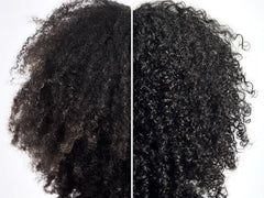 GK HAIR vegan leave-in conditioner applied to wet hair detangling and smoothing.