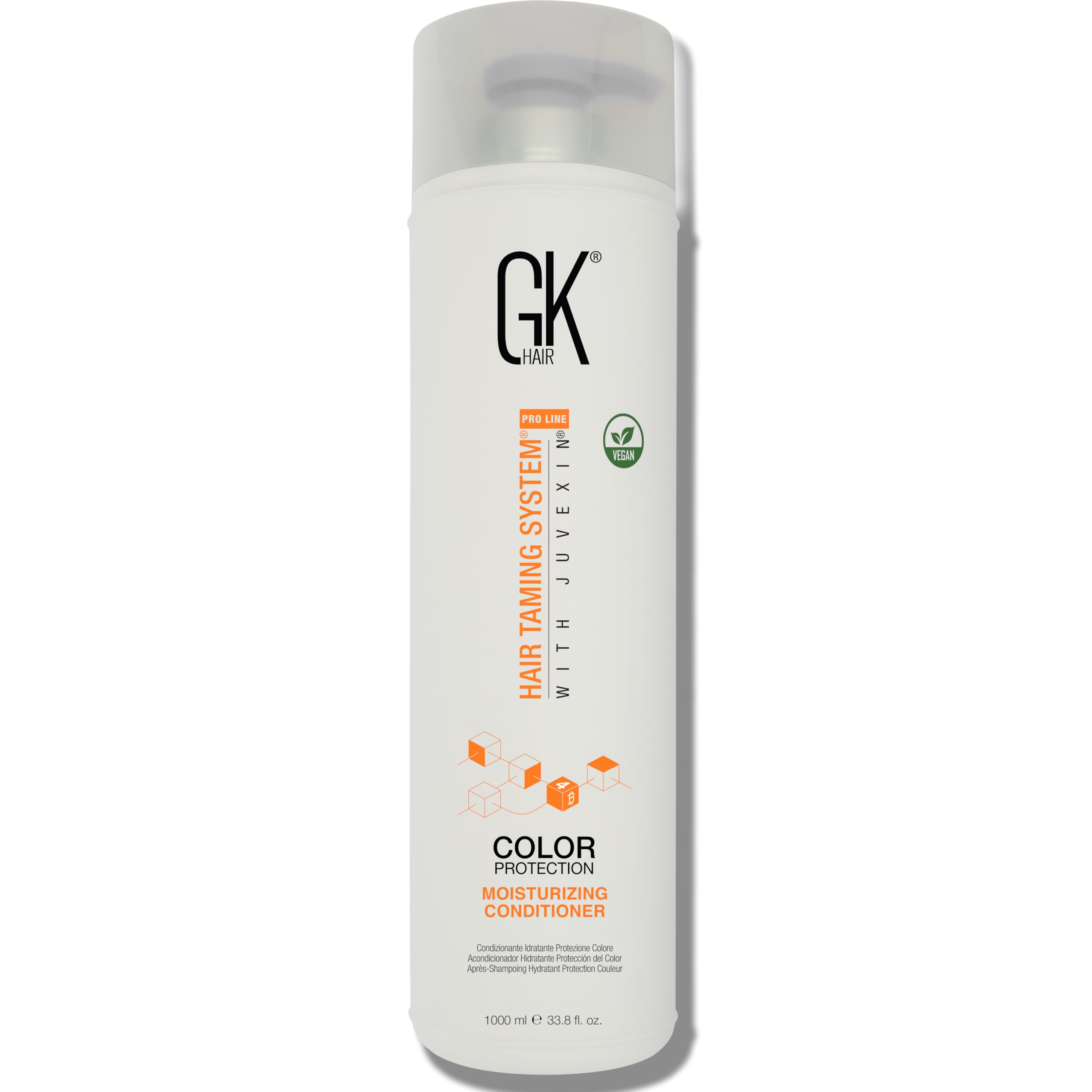 GK HAIR Moisturizing Conditioner bottle highlighting deep hydration for color-treated, frizz-prone hair