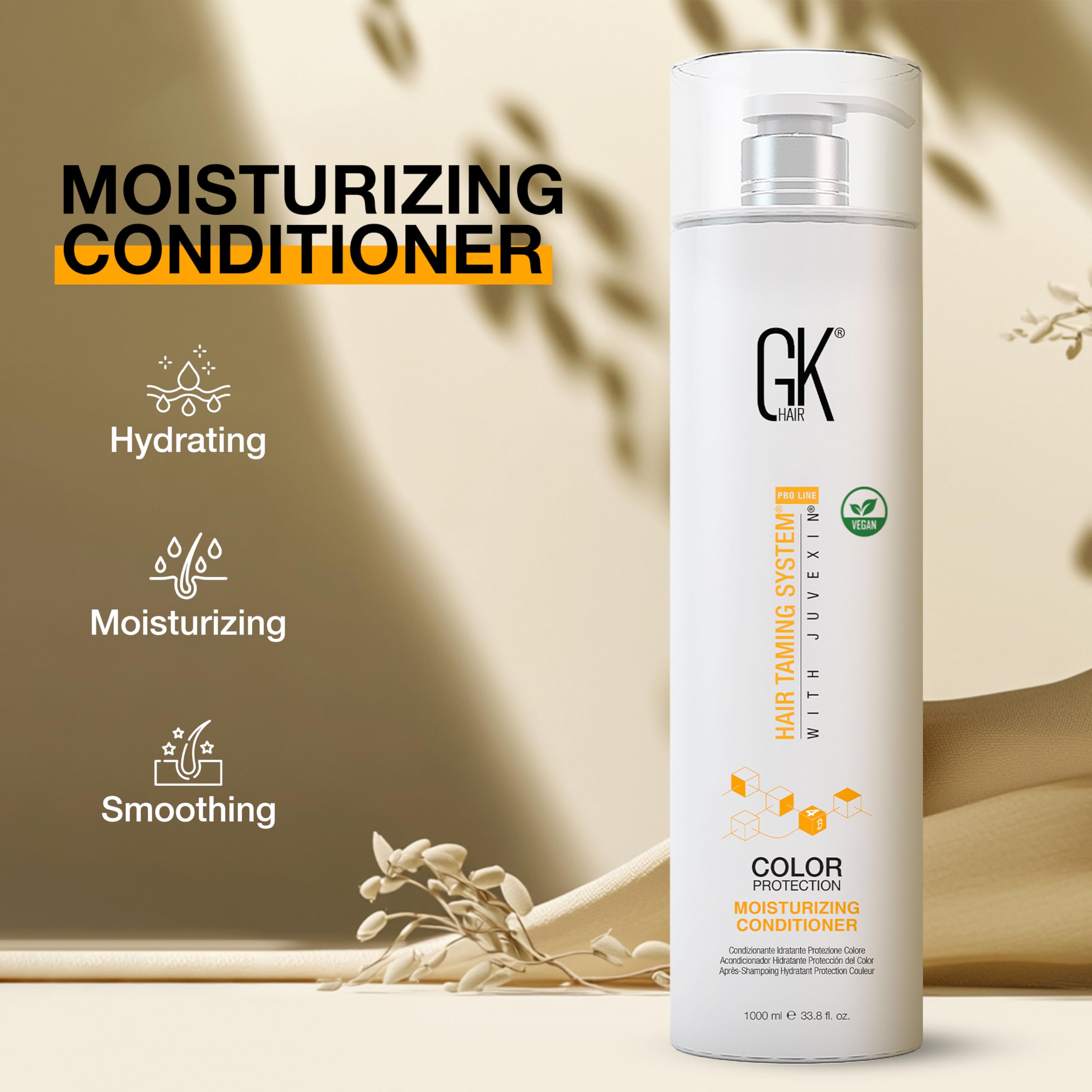 Hair with enhanced shine and manageability after GK HAIR conditioner use