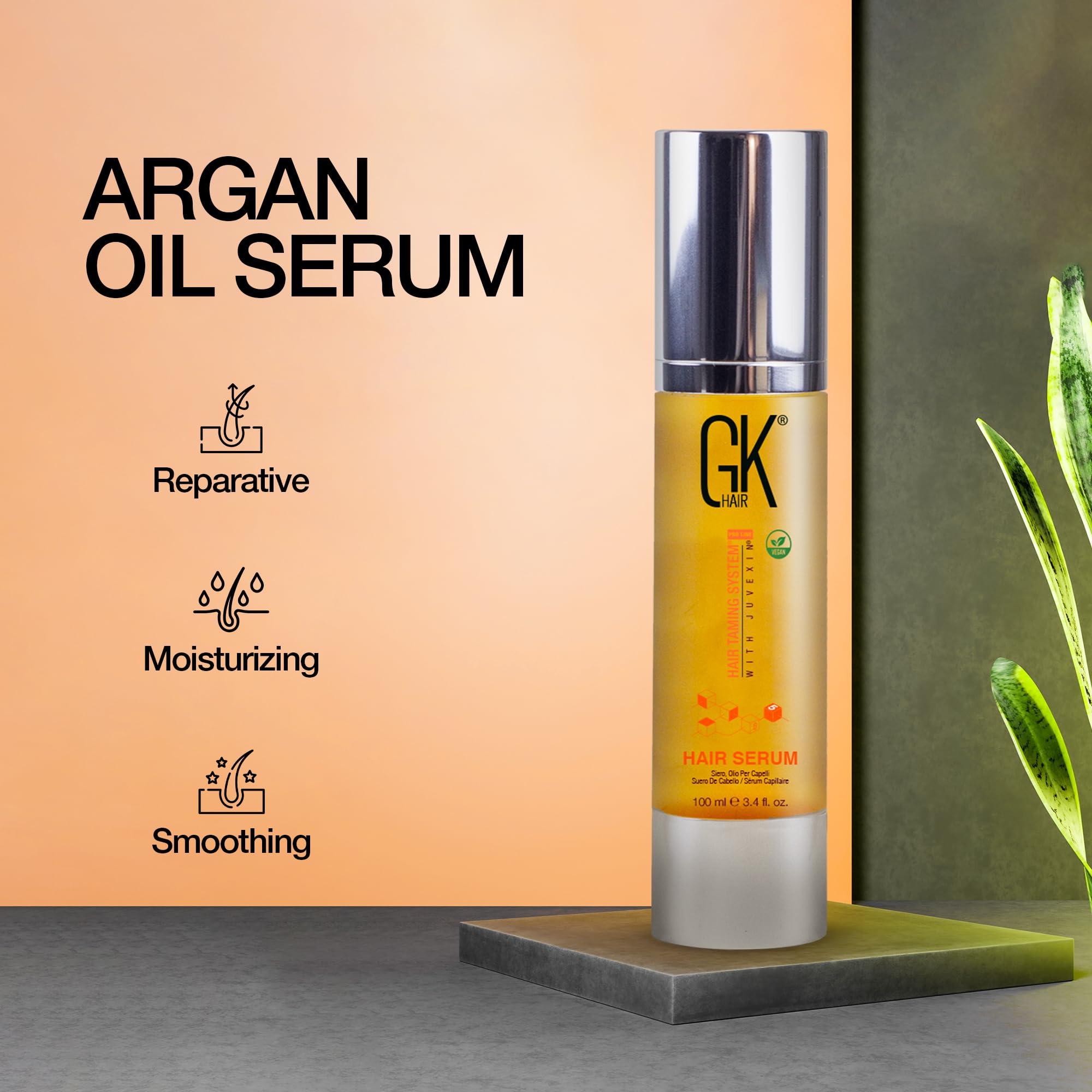 GK HAIR Argan Oil Serum bursts with natural nutrients for healthier-looking ends.