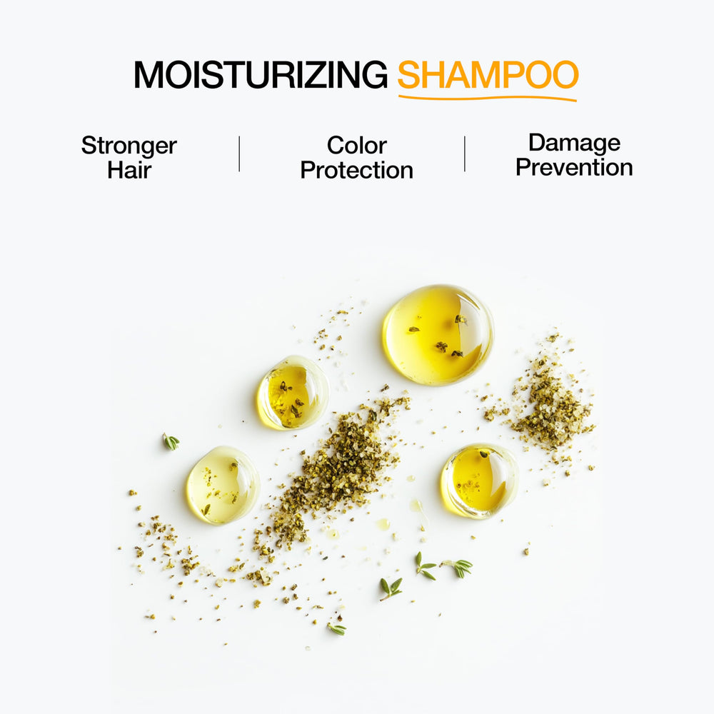 GK Hair shine and volume shot reveals glossy, full-bodied hair after washing.