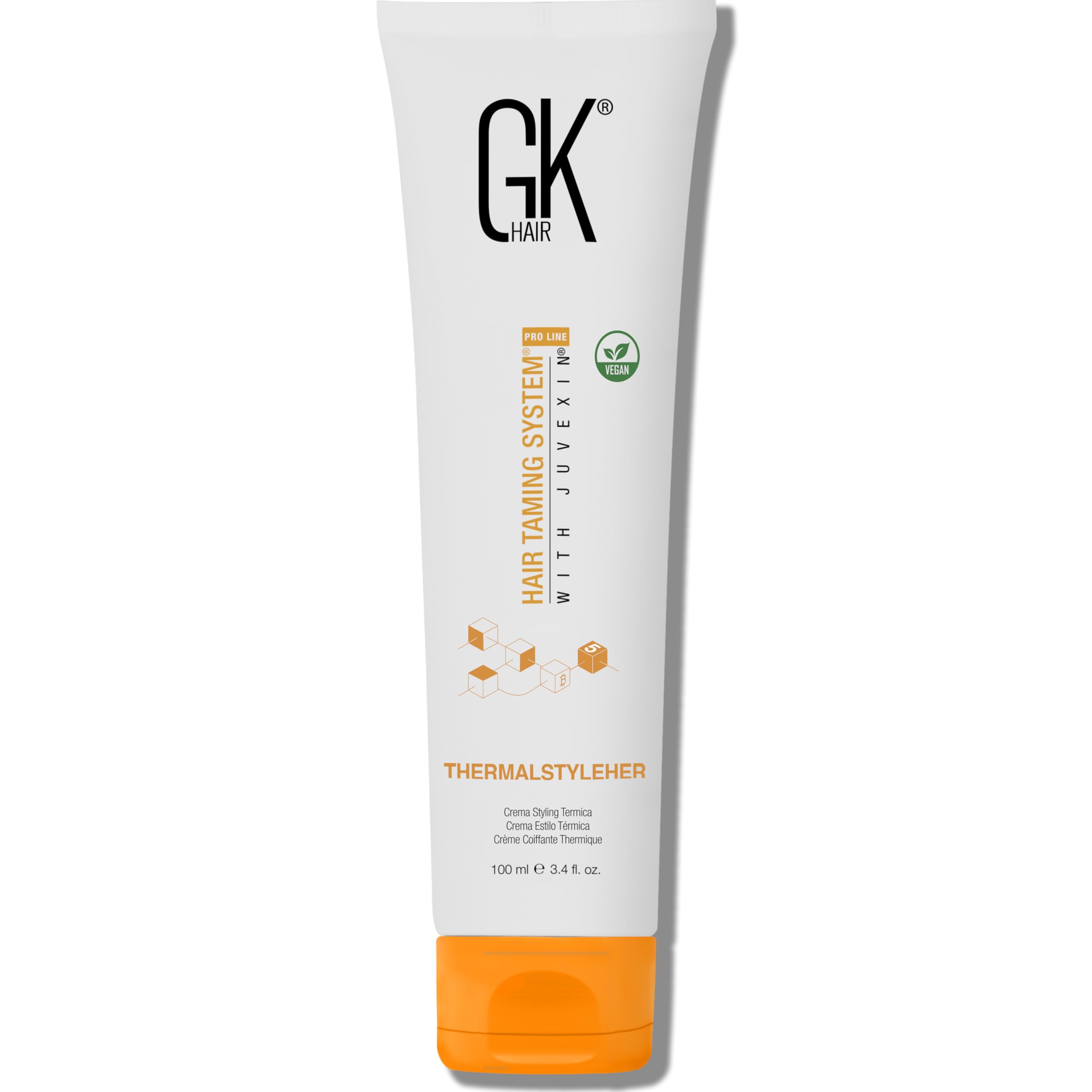 GK HAIR ThermalStyleHer bottle-front highlighting heat protection for styling