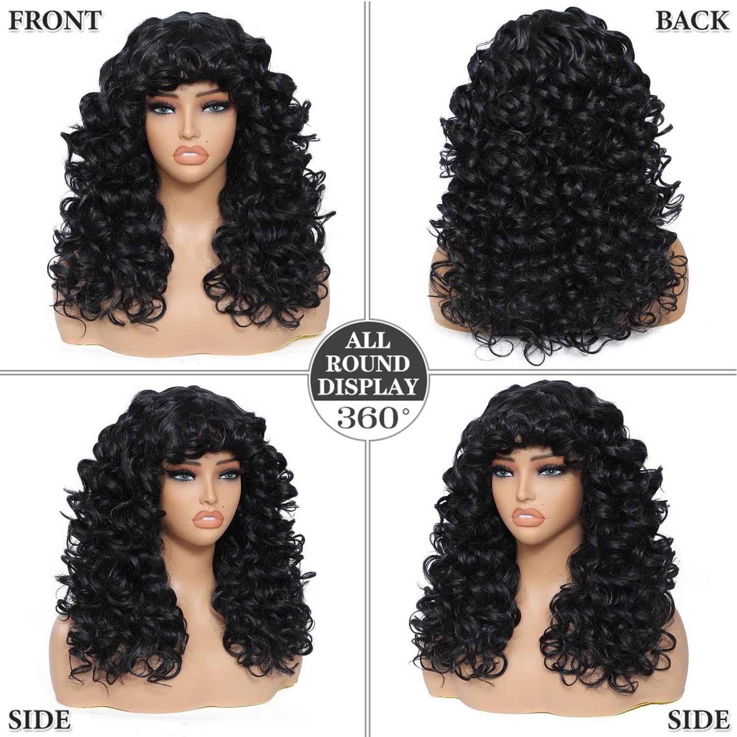 GKtineke Curly Wig 20 inch afro volume highlights dramatic, stylish volume for events.