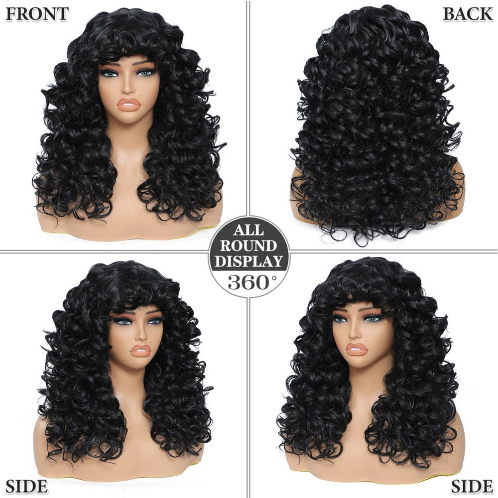 GKtineke Curly Wig 20 inch afro volume highlights dramatic, stylish volume for events.