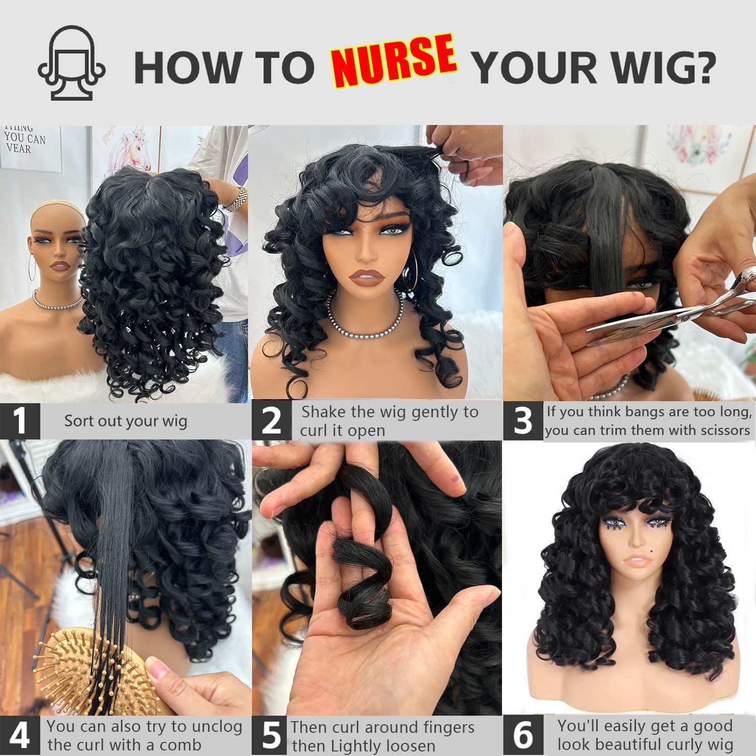 GKtineke Curly Wig for cosplay and daily wear, versatile look.