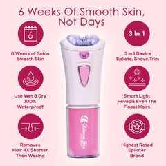 Glabrous Skin Epilator used on underarms highlights quick, comfortable at-home grooming