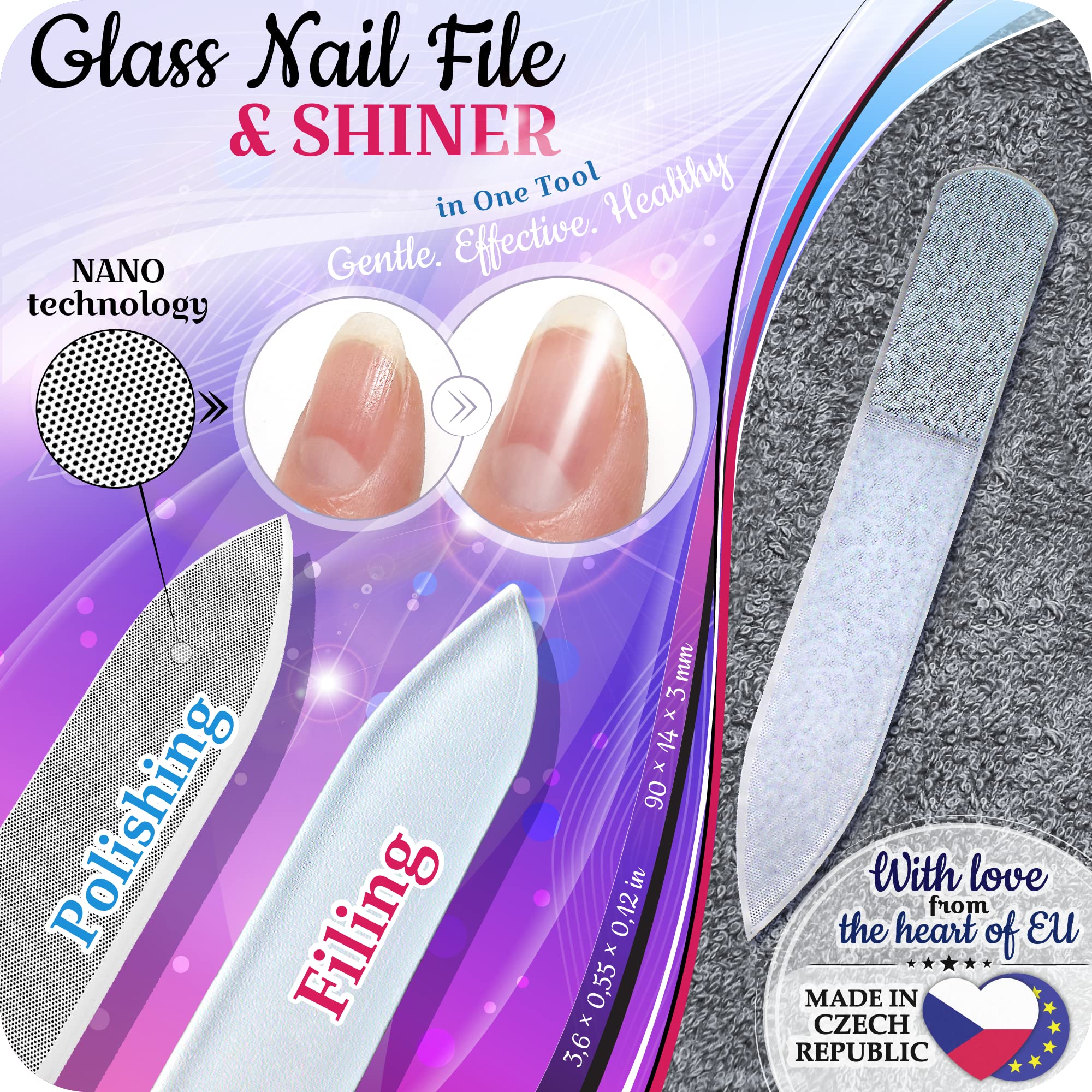 Gladzy foot rasp with dual grits for calluses, durable glass file