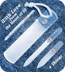 Gladzy Czech glass nail-file buffer for natural nails with dual sides, smoothing edges