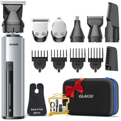 GLAKER Beard Grooming Kit magnetic trimmer head enables precise grooming.