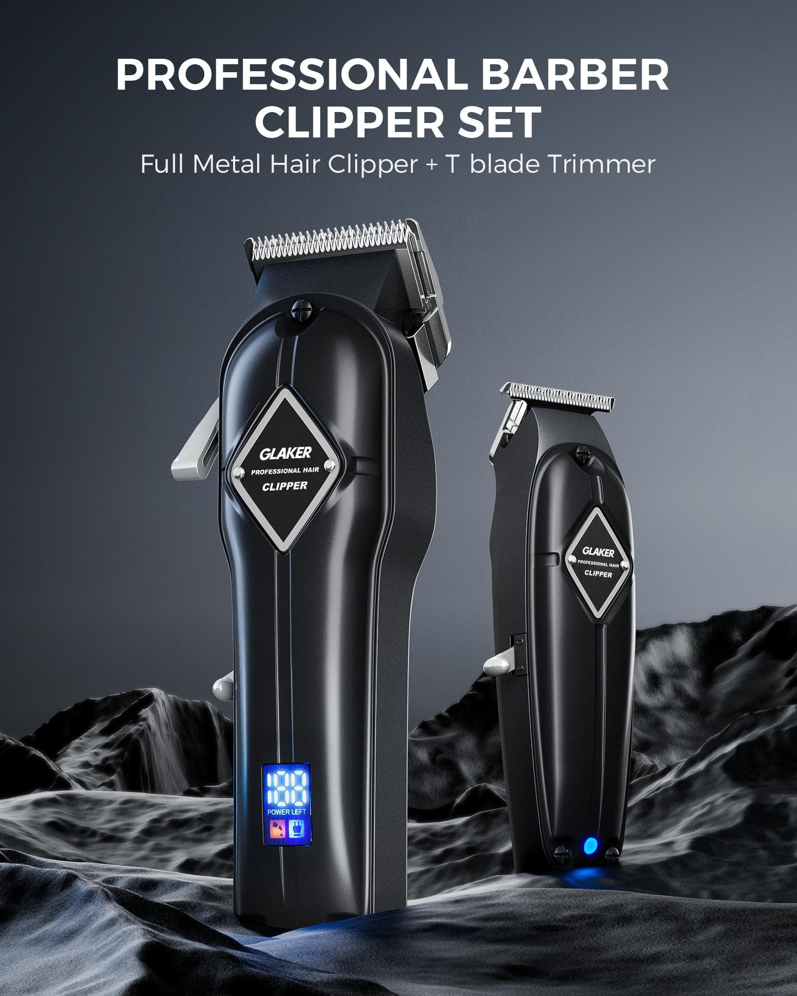 GLAKER 440C blades closeup highlighting durable sharpness for fine and coarse hair