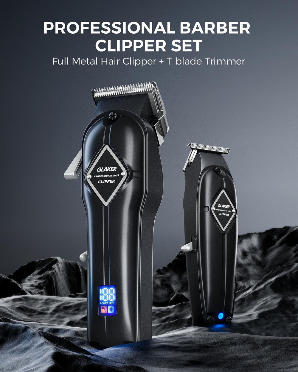 GLAKER 440C blades closeup highlighting durable sharpness for fine and coarse hair