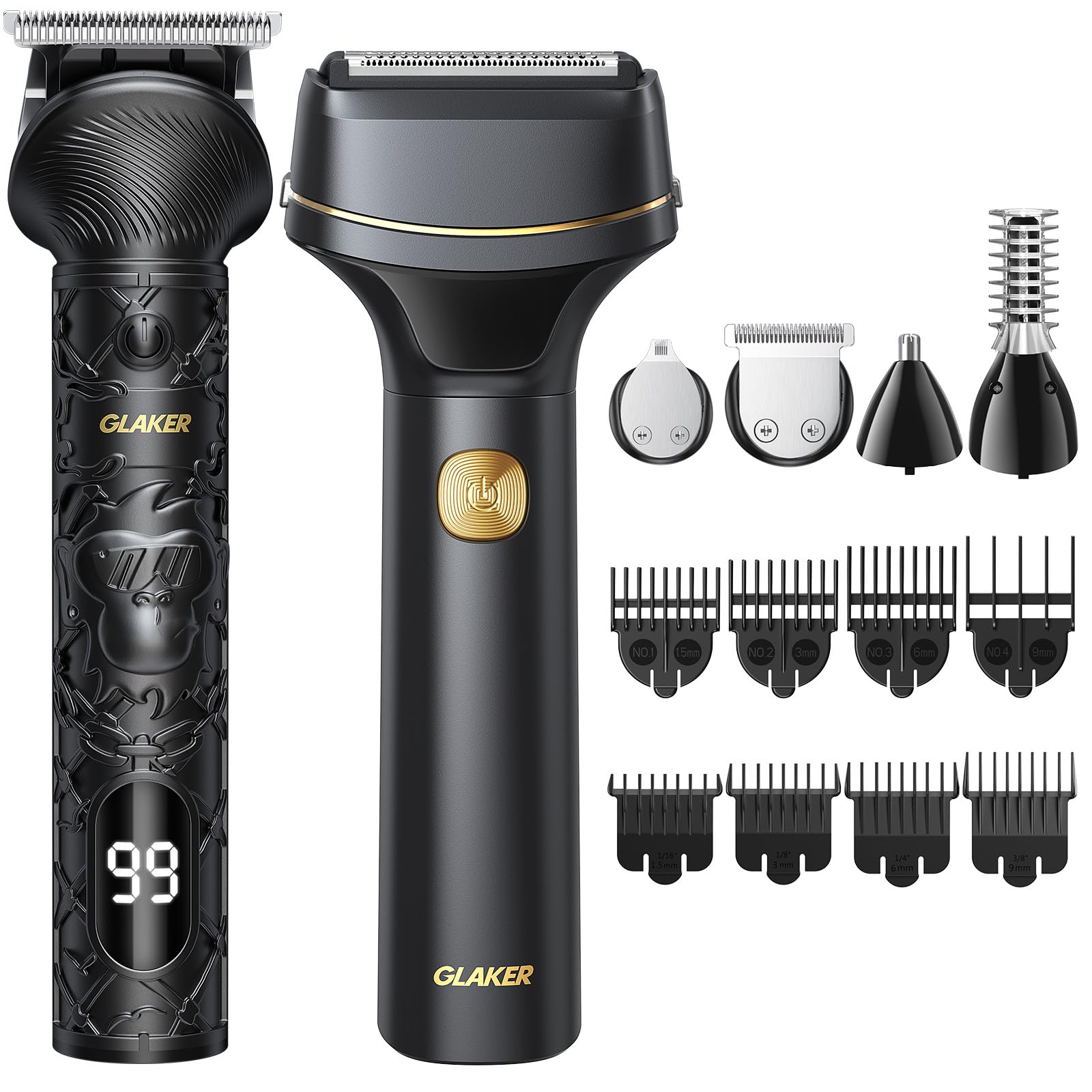GLAKER cordless hair clipper all-in-one kit for at-home grooming