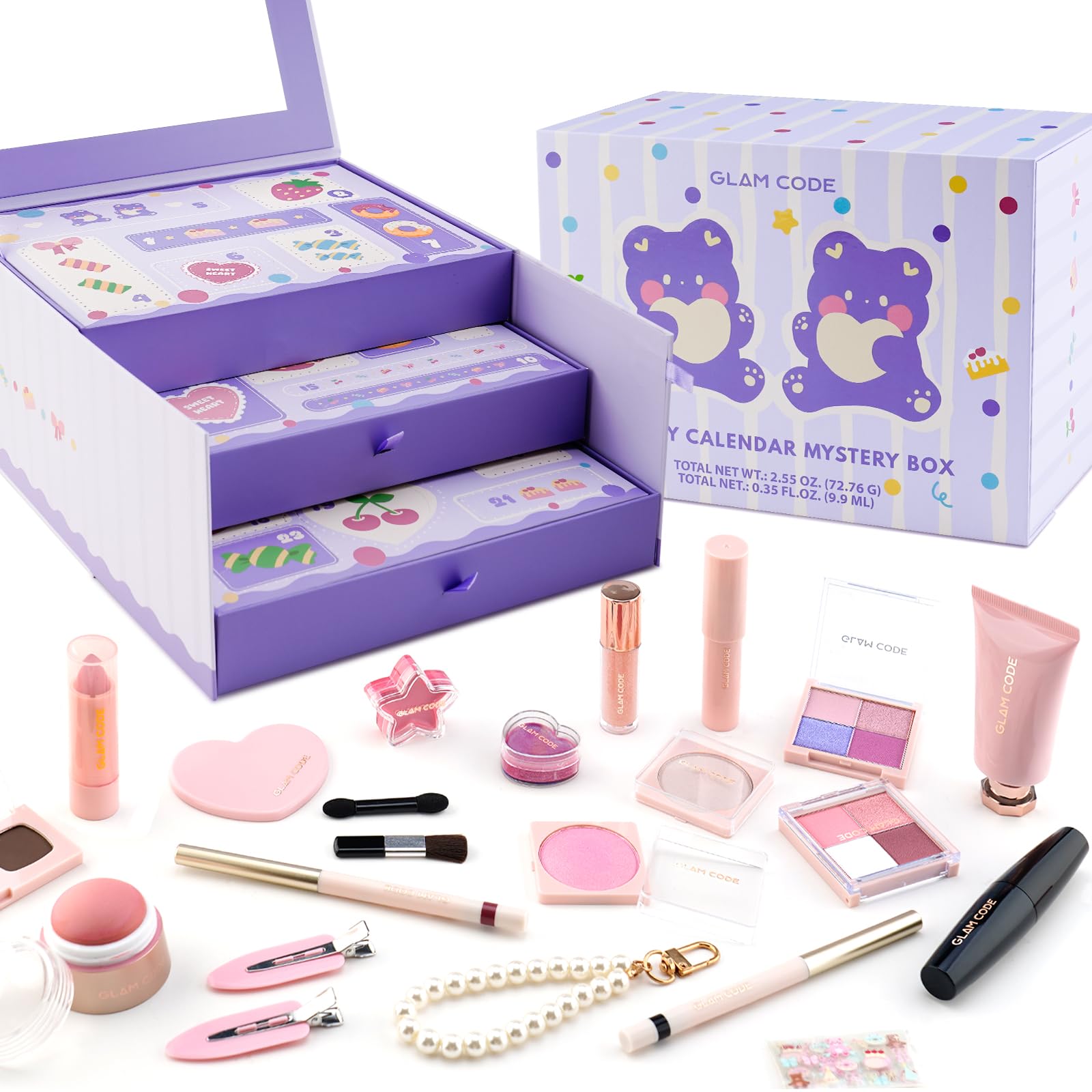 Glam Code advent calendar packaging ready for gifting and organized storage.