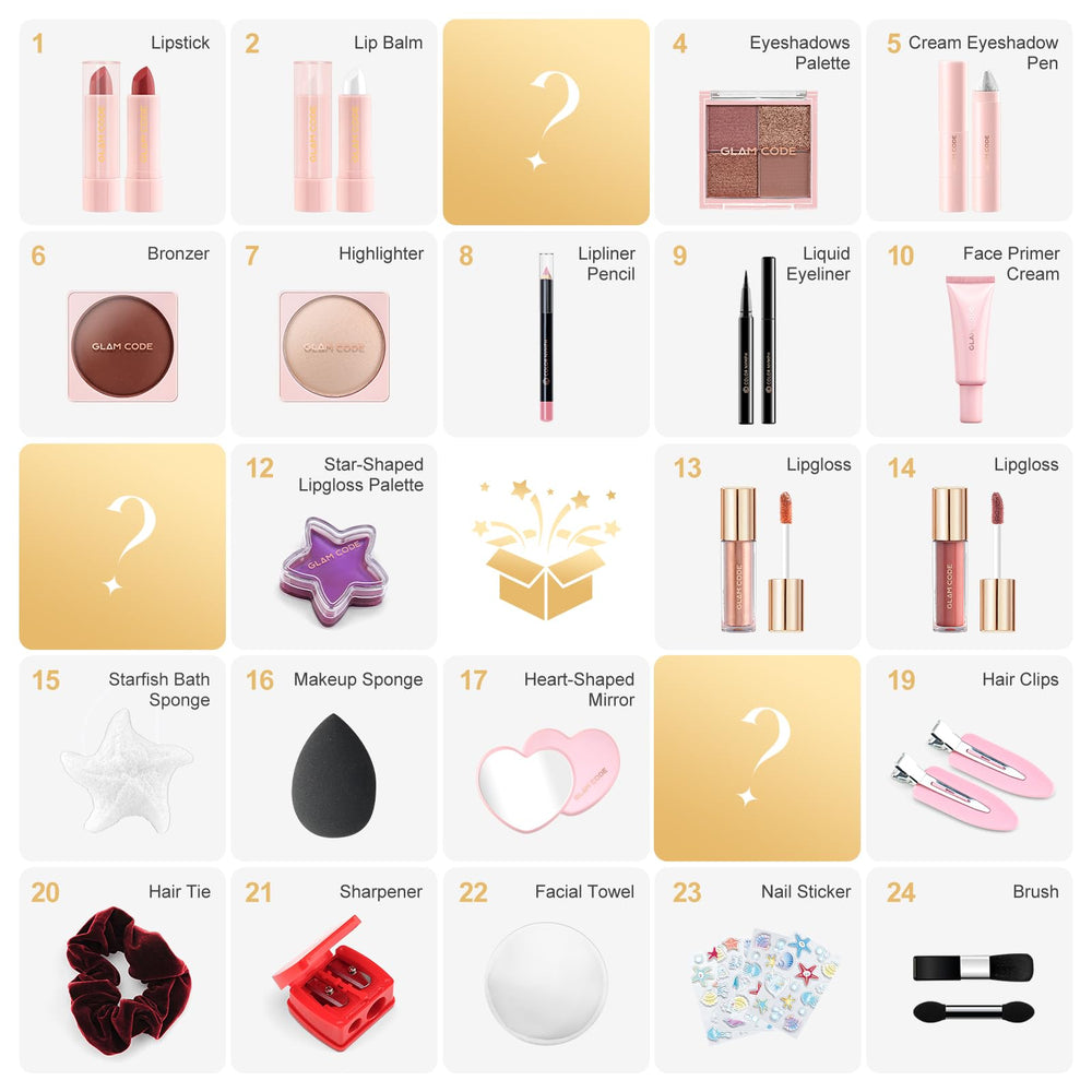 Glam Code cruelty-free label indicates skin-safe, gentle formulas.
