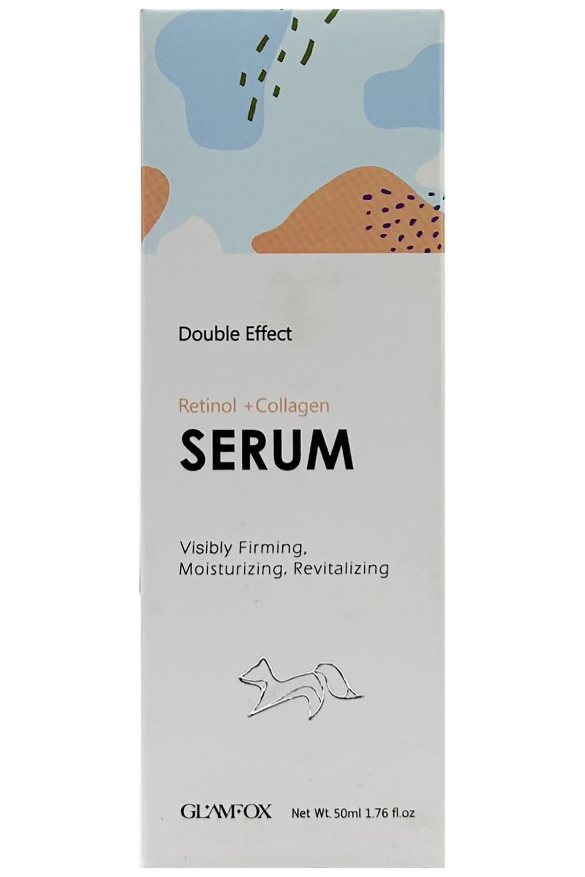 GlamFox Retinol + Collagen Serum dropper application demonstrates fast-absorbing, non-greasy feel.