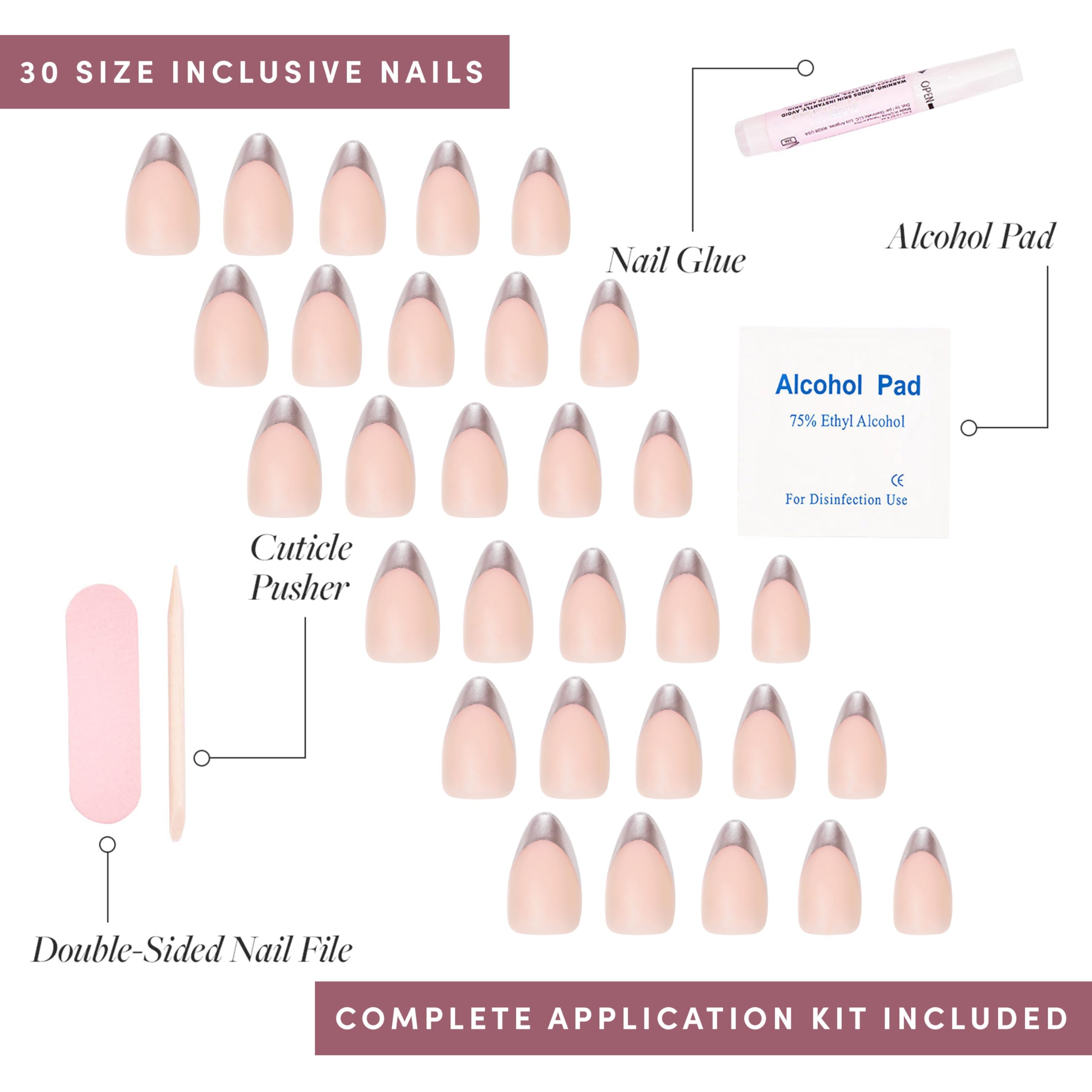 Glamnetic-30-nail-kit-15-sizes-storage-box keeps a precise fit and spare nails.