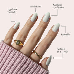 Glamnetic Angel nails with soft velvet finish for premium look.