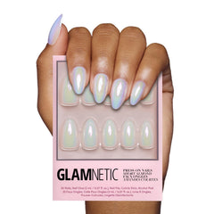 Glamnetic Entranced holographic nails with a semi-transparent finish for versatile daily glam.